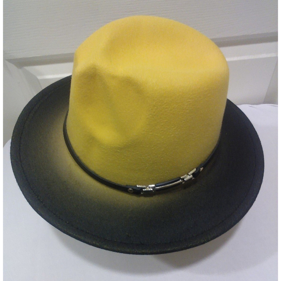 Adjustable Gradient Style Fedora Hat In Yellow - Picture 3 of 7